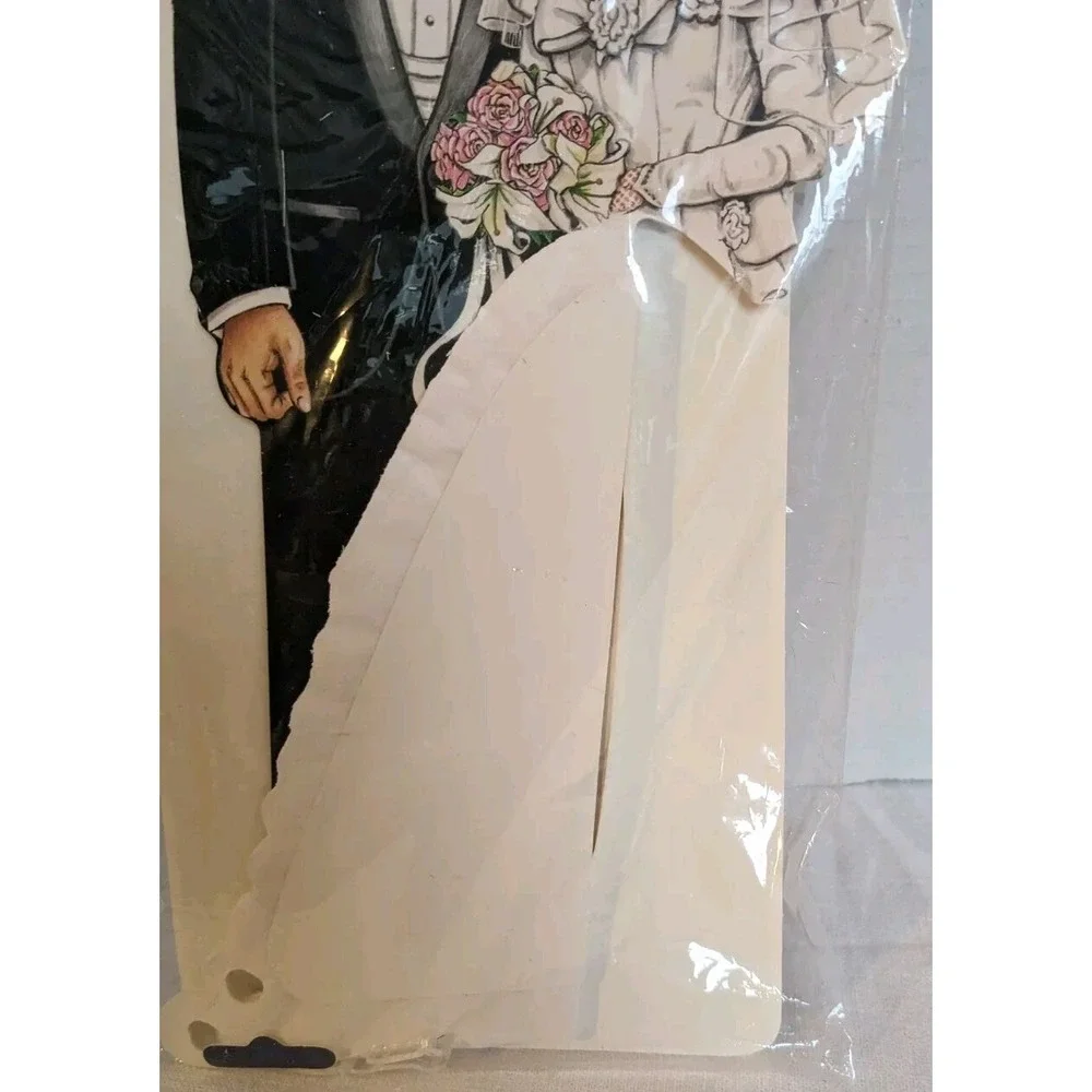 90s Wedding Centerpiece African American Bride & Groom Honeycomb NOS Beistle Vtg